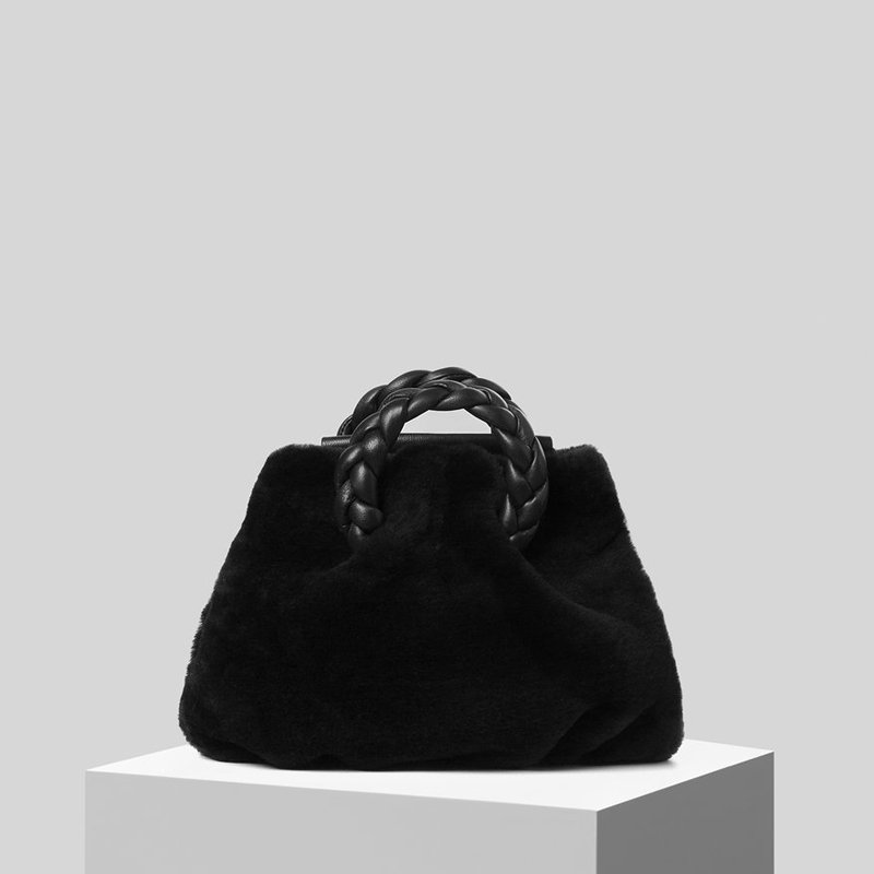 画像2: plush design mini bucket tote bag    もこもこファーミニバケットバッグトートショルダー2WAY ハンドバック (2)