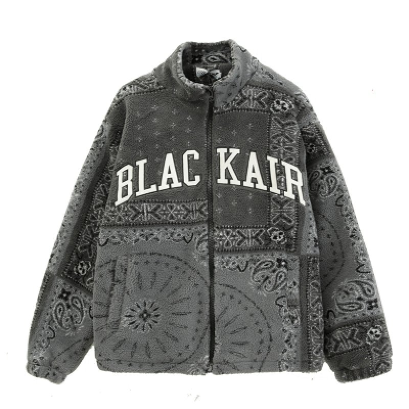 画像1: Paisley fleece oversized blouson jacket men and women  ユニセックス 男女兼用ペイズリー柄ジップアップフリースオーバーサイズブルゾンジャケット ジャケット ブルゾンスタジャン (1)
