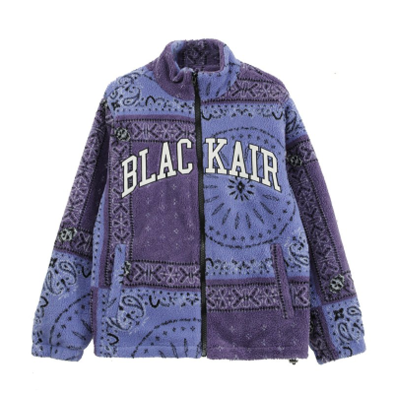 画像2: Paisley fleece oversized blouson jacket men and women  ユニセックス 男女兼用ペイズリー柄ジップアップフリースオーバーサイズブルゾンジャケット ジャケット ブルゾンスタジャン (2)