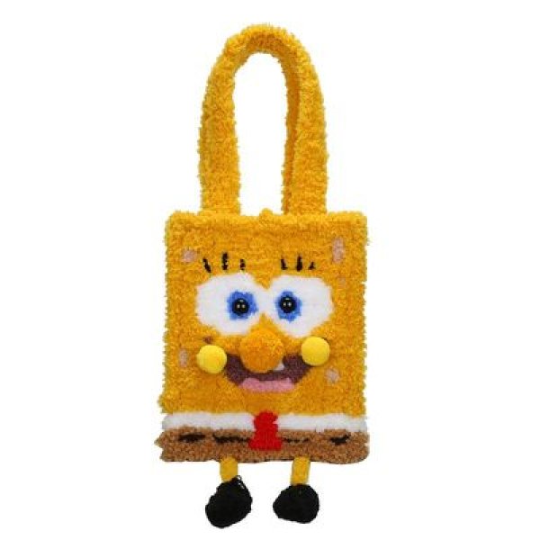 画像1: Spongebob Knit Tote Bag スポンジボブ ニット 編み込み トートバッグ (1)