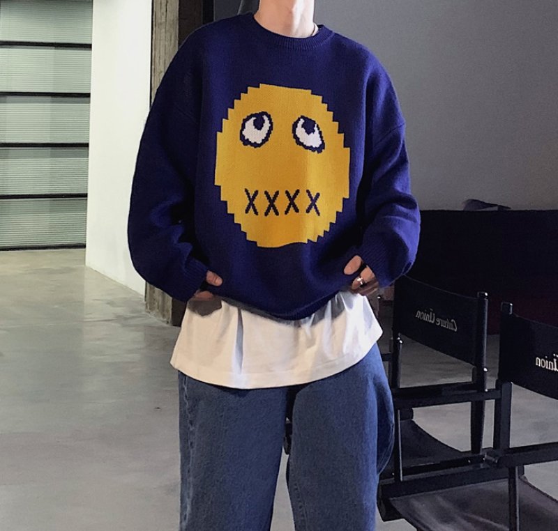 画像3: lazy loose  knit sweater オーバーサイズ ユニセックス 男女兼用LAZYニットセーター プルオーバー (3)