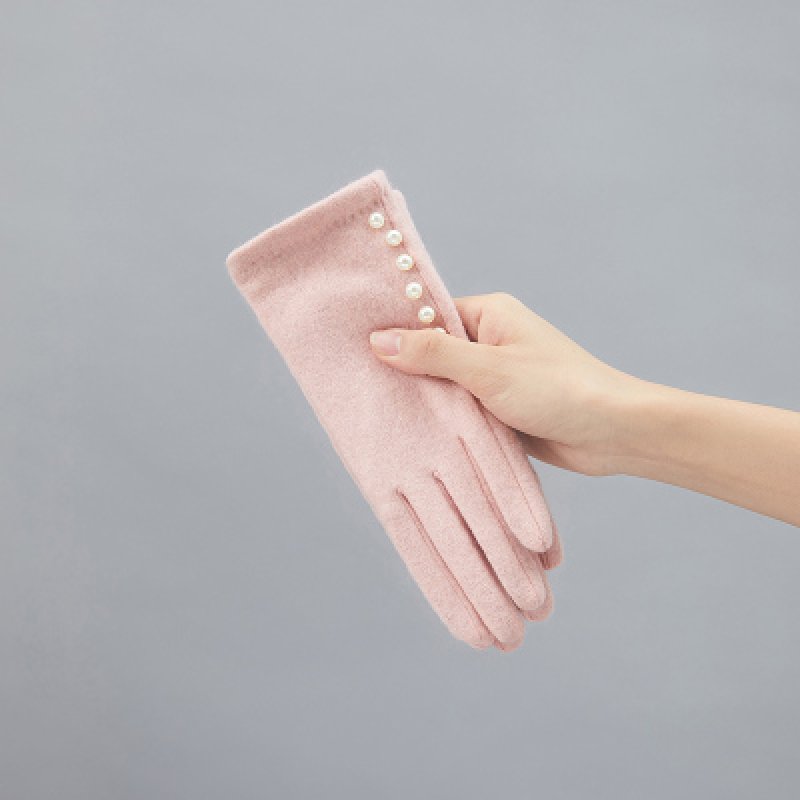 画像13: Women's  pearl wool plus velvet keep warm points touch screen cotton gloves　パール付きウール手袋　グローブ　スマホ対応 (13)