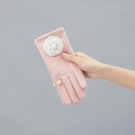画像6: Women's Camellia & With pearl gloves　パール&カメリアウール手袋　グローブ　スマホ対応 (6)