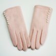 画像6: Women's  pearl wool plus velvet keep warm points touch screen cotton gloves　パール付きウール手袋　グローブ　スマホ対応 (6)