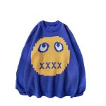 画像1: lazy loose  knit sweater オーバーサイズ ユニセックス 男女兼用LAZYニットセーター　プルオーバー (1)