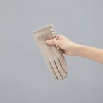 画像12: Women's  pearl wool plus velvet keep warm points touch screen cotton gloves　パール付きウール手袋　グローブ　スマホ対応 (12)