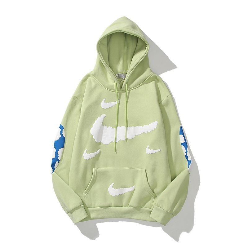 画像3: Blue Sky White Cloud Love Foam printed casual sweater hoodie  ブルースカイホワイトクラウドオーバーサイズ ユニセックス 男女兼用フーディーパーカー (3)