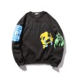 画像3: big letter arm embarrassed face foam printing round neck Pullover Sweatshirts    ビッグレターアームクライミングフェイススウェットトレーナー  男女兼用 (3)