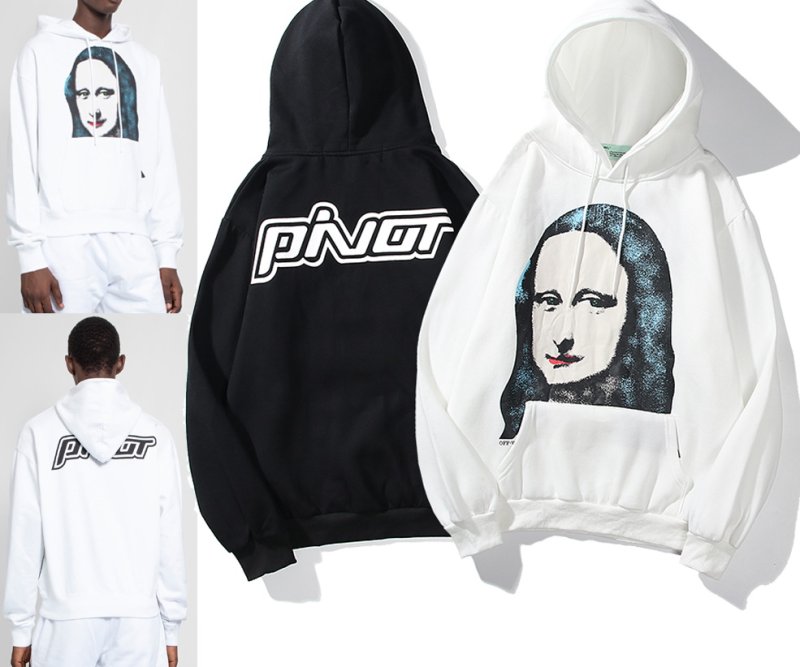 画像5: Monlarissa printed back letter Logo casual sweater hoodie  モナリザ&バックレタープリントオーバーサイズ ユニセックス 男女兼用フーディーパーカー (5)