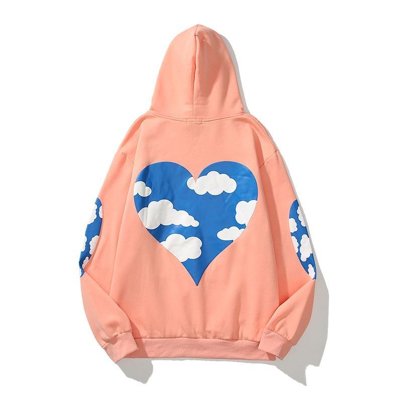 画像7: Blue Sky White Cloud Love Foam printed casual sweater hoodie  ブルースカイホワイトクラウドオーバーサイズ ユニセックス 男女兼用フーディーパーカー (7)
