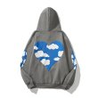 画像5: Blue Sky White Cloud Love Foam printed casual sweater hoodie 　ブルースカイホワイトクラウドオーバーサイズ ユニセックス 男女兼用フーディーパーカー (5)