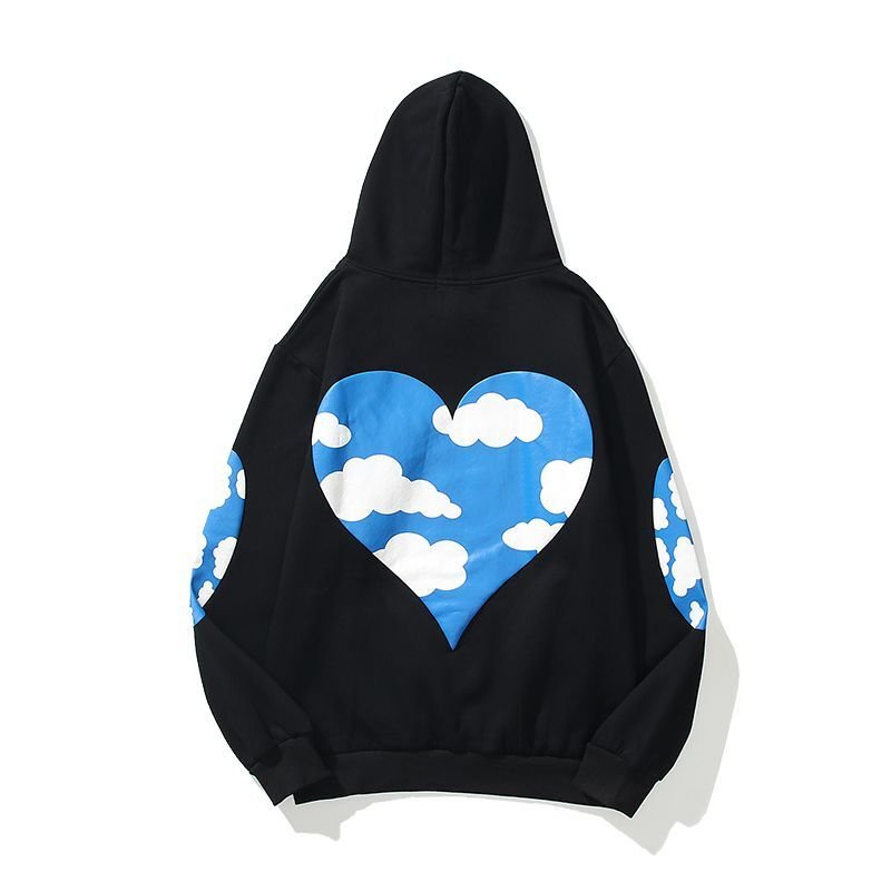 画像6: Blue Sky White Cloud Love Foam printed casual sweater hoodie  ブルースカイホワイトクラウドオーバーサイズ ユニセックス 男女兼用フーディーパーカー (6)