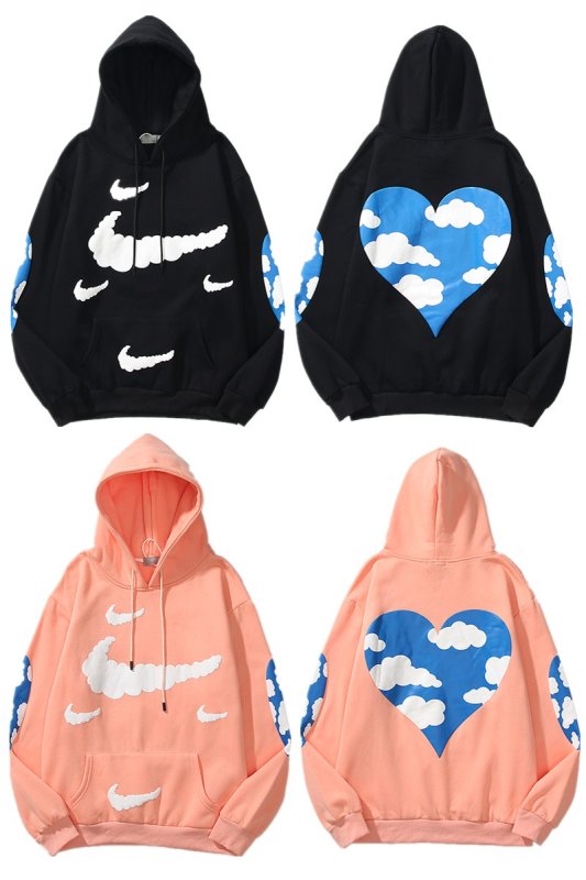 画像9: Blue Sky White Cloud Love Foam printed casual sweater hoodie  ブルースカイホワイトクラウドオーバーサイズ ユニセックス 男女兼用フーディーパーカー (9)