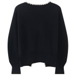 画像4: Pearl Wool Knit Cardigan 真珠付 パール パール付き カーディガン セーター ボレロ ウール (4)