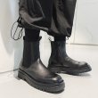 画像2: Men's Side Gore Chunky Sole Leather Boots shoes 　メンズサイドゴアチャンキーソールレザーブーツ (2)