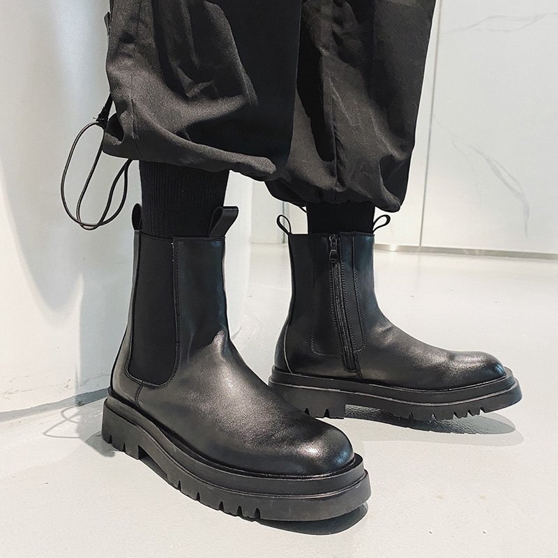 Faux Leather Boots フェイクストレッチレザー ブーツ 231130-a-02m-0.jpg