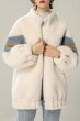 画像2: lamb plush color contrast jacket coat　ラムベルベットカラーコントラストオーバーサイズブルゾン ジャケット コート (2)