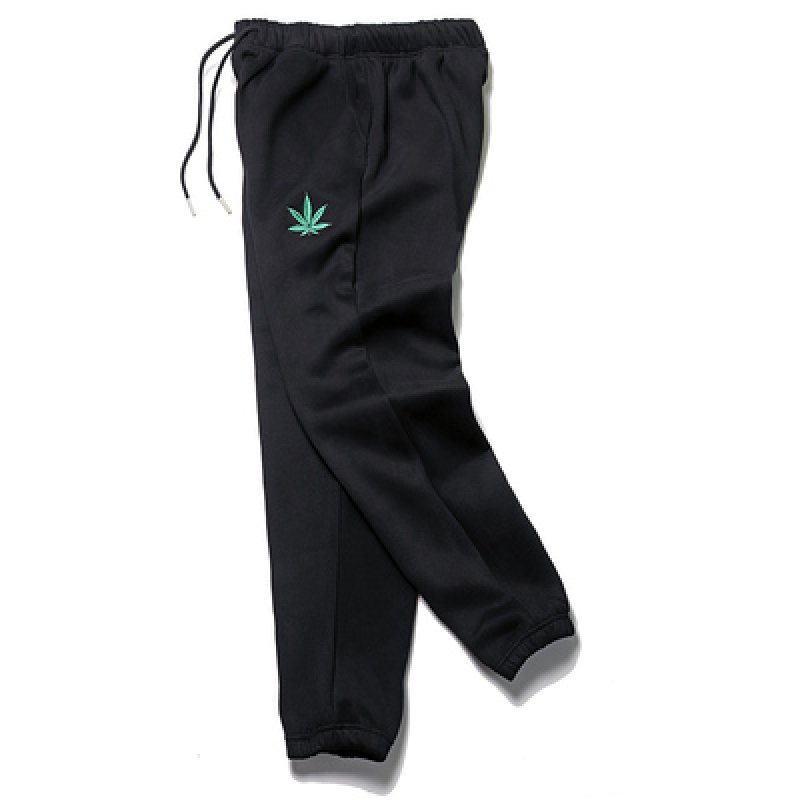 画像4: Men's men and women hemp leaf sports trousers casual pants Sweat pants ユニセックスヘンプリーフ刺繍パンツ男女兼用スウェットパンツ ジョガーパンツ (4)