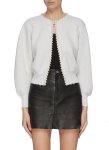 画像2: Pearl Wool Knit Cardigan 真珠付 パール パール付き カーディガン セーター ボレロ ウール (2)
