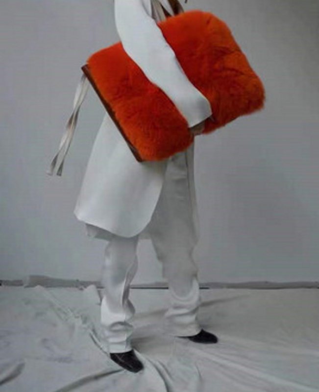 画像5: Woman’s  Bigsize oversized shopping Fur-Trimmed Tote Bag フェイクファー ファートリム ラージトートバッグ ショルダーバック  (5)