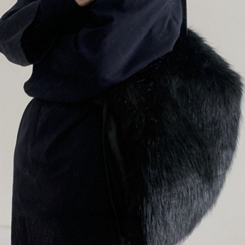 画像6: Woman’s  Bigsize oversized shopping Fur-Trimmed Tote Bag フェイクファー ファートリム ラージトートバッグ ショルダーバック  (6)