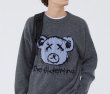 画像5: Bear braided unisex sweaterloose  knit sweater オーバーサイズ ユニセックス 男女兼用 ベア編み込み ニットセーター　プルオーバー (5)