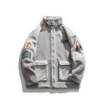 画像3: men and women stand-up collar  Lamb Wool jacket  ユニセックス 男女兼用ラムエンブレム付きジャケット ブルゾン (3)
