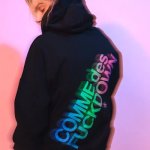 画像3: SSUR PLUS COMME des FUCKDOWN Rainbow logo Hoodie ユニセックス 男女兼用   サー コムデファックダウン レインボー 虹 ロゴ スウェット パーカー フーディ (3)