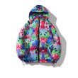 画像2:  Unisex  new trend hip-hop Smile graffiti padded down jacket Hoodie　 ユニセックス 男女兼用スマイルグラフィックプリントダウンフーディーパーカー (2)