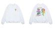画像6: unisex   Sun Flower Cartoon Printing Sweatshirts Rainbow Letter Logo Hip Hop Rapper Hoodies Cotton Long Sleeve Pullover ユニセックス 男女兼用サンフラワーコミックトレーナー　セーター　プルオーバー (6)