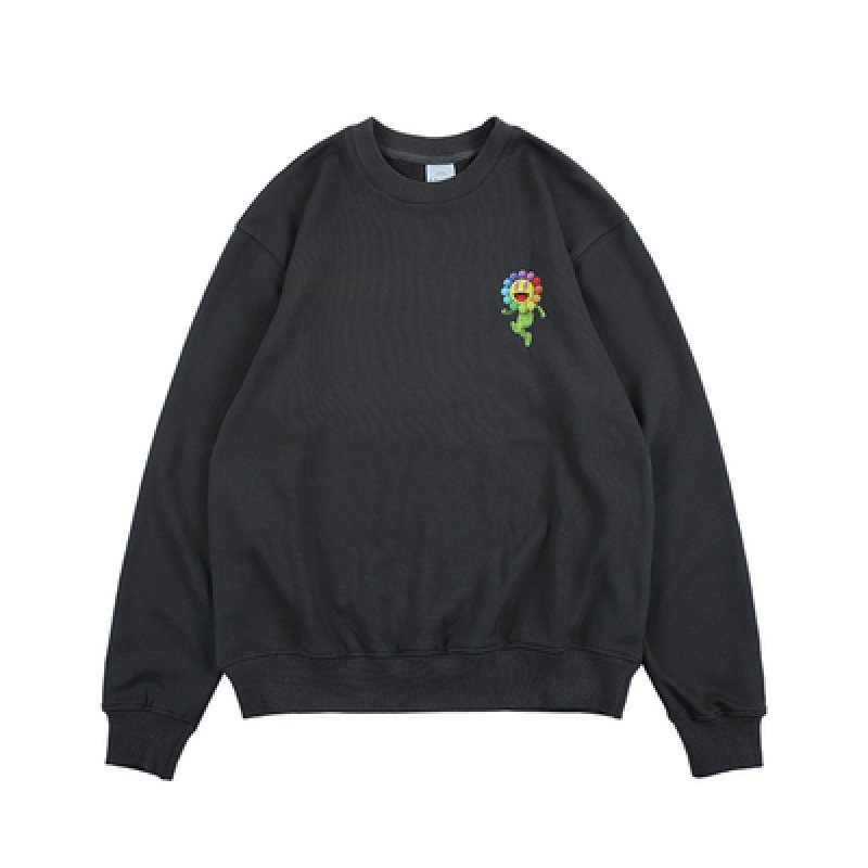 画像7: unisex   Sun Flower Cartoon Printing Sweatshirts Rainbow Letter Logo Hip Hop Rapper Hoodies Cotton Long Sleeve Pullover ユニセックス 男女兼用サンフラワーコミックトレーナー セーター プルオーバー (7)