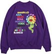 画像2: unisex   Sun Flower Cartoon Printing Sweatshirts Rainbow Letter Logo Hip Hop Rapper Hoodies Cotton Long Sleeve Pullover ユニセックス 男女兼用サンフラワーコミックトレーナー　セーター　プルオーバー (2)