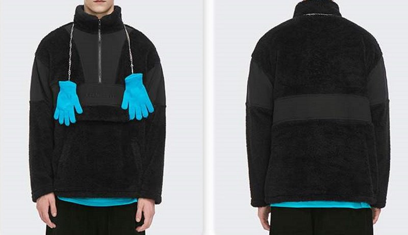 画像6: men and women street embroidery contrast color loose lamb hair zipper stand-up collarLamb Wool jacket  ユニセックス 男女兼用オーバーサイズラムウールコントラストカラーフリースジップアップ ジャケット ブルゾン (6)
