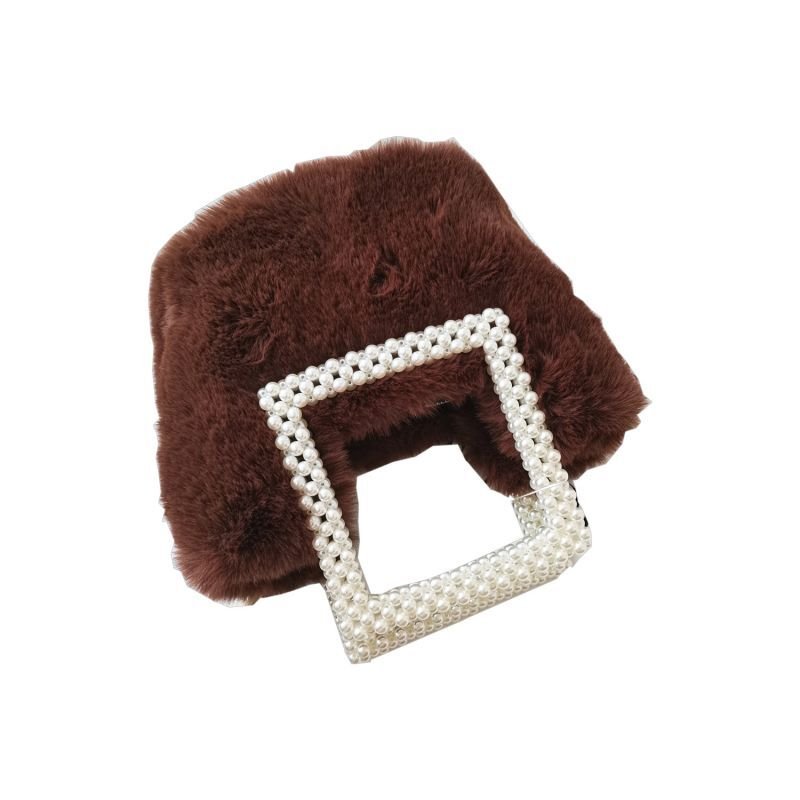 画像3: Woman’s pearl  Fur Tote Bag handbag フェイクファー パールハンドル トートバッグ  (3)