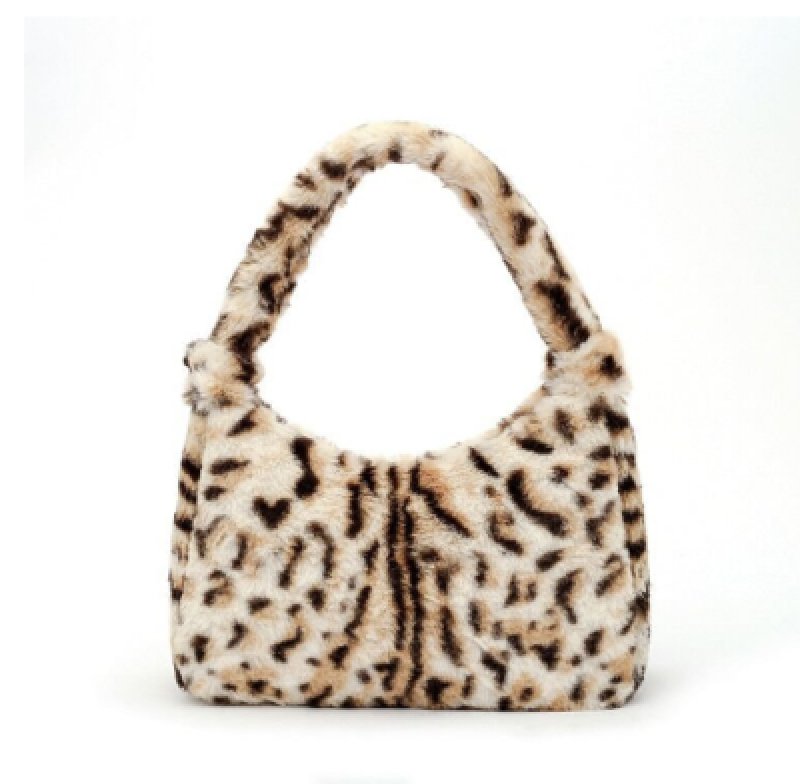 画像2: Woman’s plush one shoulder small bag zebra pattern underarm bag ファーワンショルダー トートショルダーバッグ  (2)