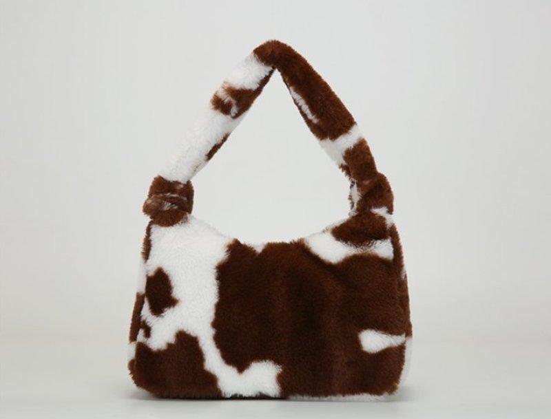画像5: Woman’s plush one shoulder small bag zebra pattern underarm bag ファーワンショルダー トートショルダーバッグ  (5)