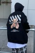 画像3:  Unisex bear graffiti oversize hooded sweater Hoody Sweatshirts  ユニセックス 男女兼用ベアー熊グラフィックプリントフーディーパーカー (3)