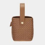 画像7: Woman’s  woven lace-up portable bucket bag　レザーメッシュポータブルバケットバッグトートバッグ (7)
