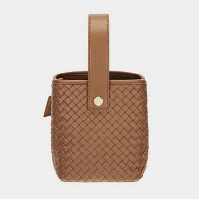 画像7: Woman’s  woven lace-up portable bucket bag レザーメッシュポータブルバケットバッグトートバッグ (7)