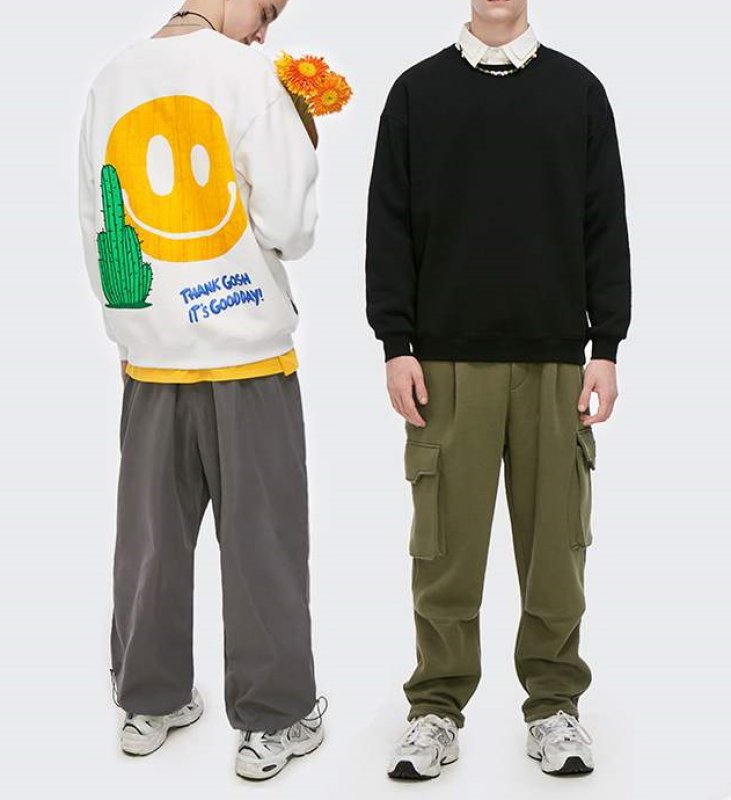 画像8: unisex Cactus Miles Roy Logo Foam Font Casual Sweater  ユニセックス 男女兼用サボテンスマイリー スマイルプリントトレーナー セーター プルオーバー (8)