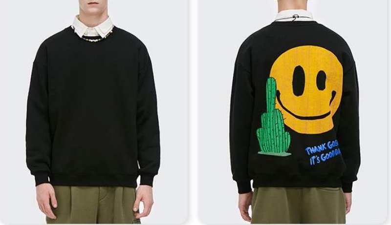 画像6: unisex Cactus Miles Roy Logo Foam Font Casual Sweater  ユニセックス 男女兼用サボテンスマイリー スマイルプリントトレーナー セーター プルオーバー (6)