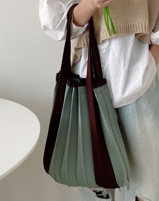 画像6: Woman’s  Tangtang bag /PLEATS pleated temperament commuter all-match one-shoulder handbag casual simple chic femalebag ワンショルダー プリーツトートショルダータンタンバッグバッグ  (6)