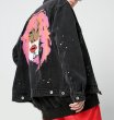 画像4: men and women youth trend graffiti loose denim jacket  ユニセックス 男女兼用グラフィック ペイント デニムジャケット Gジャン (4)