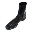 画像10:  women's patent leather Chelsea boots Martin boots 　パテントレザー＆スウェード パールデコレーション スクエアトゥマーティンブーツ　 (10)