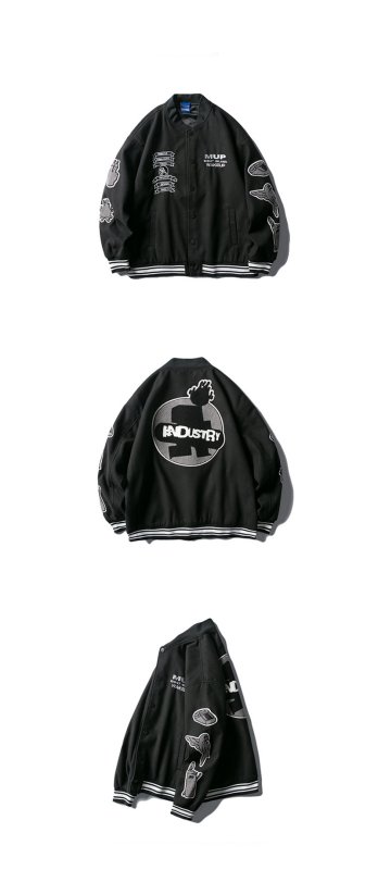 画像7: embroidered tooling jacket  men and women Stadium jumper ユニセックス 男女兼用刺繍付きユニフォームスタジアムジャンパー ジャケット ブルゾン スタジャン (7)