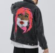 画像6: men and women youth trend graffiti loose denim jacket  ユニセックス 男女兼用グラフィック ペイント デニムジャケット Gジャン (6)