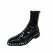 画像8:  women's patent leather Chelsea boots Martin boots 　パテントレザー＆スウェード パールデコレーション スクエアトゥマーティンブーツ　 (8)