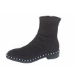 画像2:  women's patent leather Chelsea boots Martin boots 　パテントレザー＆スウェード パールデコレーション スクエアトゥマーティンブーツ　 (2)