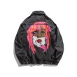 画像7: men and women youth trend graffiti loose denim jacket  ユニセックス 男女兼用グラフィック ペイント デニムジャケット Gジャン (7)