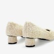 画像8: women's  fairy lamb hair high heeled pumps shoes　ラムファーミッドヒールパンプス (8)